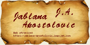 Jablana Apostolović vizit kartica